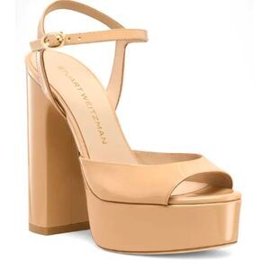 Stuart Weitzman SkyHigh 145 Platform Patent Leather Sandal - Wom. 40.5 NEW w Box